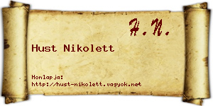 Hust Nikolett névjegykártya