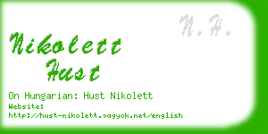 nikolett hust business card